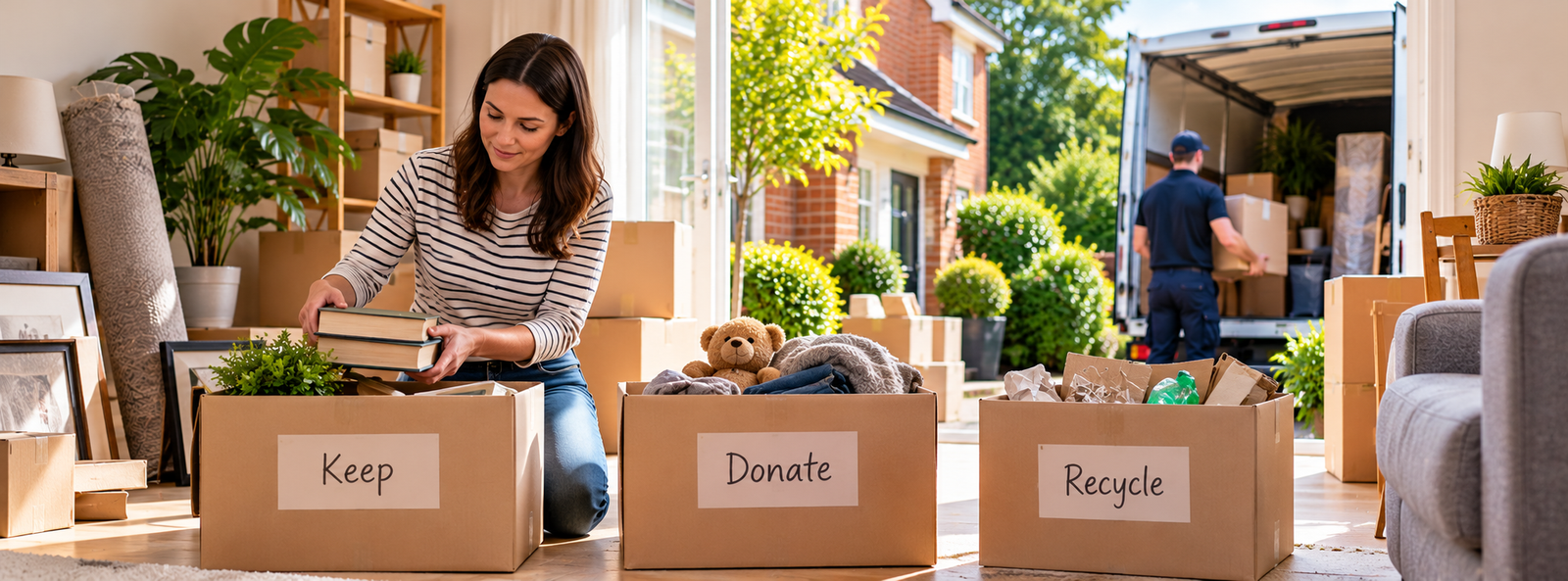 Decluttering household belongings before moving house in Hampshire